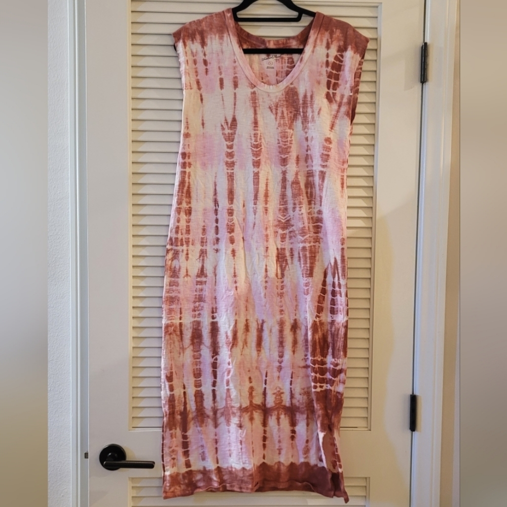 Universal Thread - Pink & White Tie Dye 100% Cotton Long Maxi Sleeveless Dress